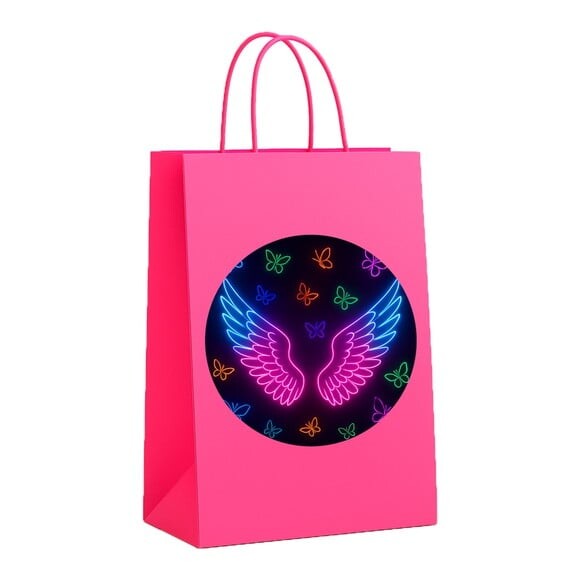 Sacola de Papel Personalizada Infantil Asas Neon