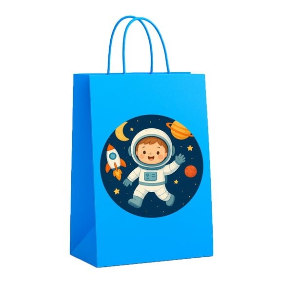 Sacola de Papel Personalizada Infantil Astronauta