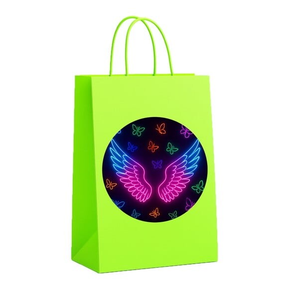 Sacola de Papel Personalizada Infantil Asas Neon