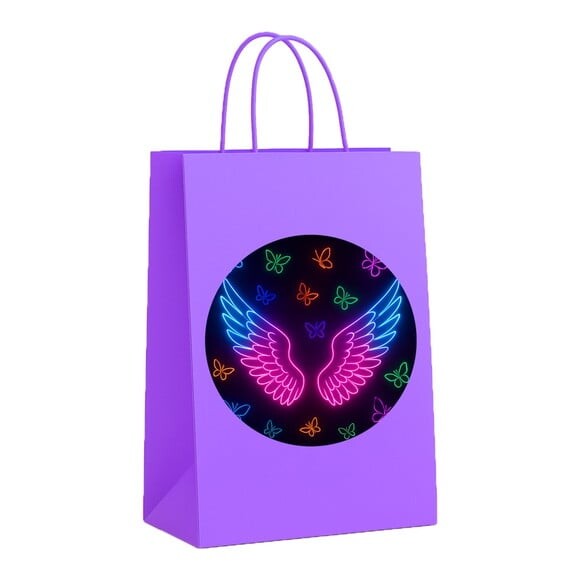 Sacola de Papel Personalizada Infantil Asas Neon