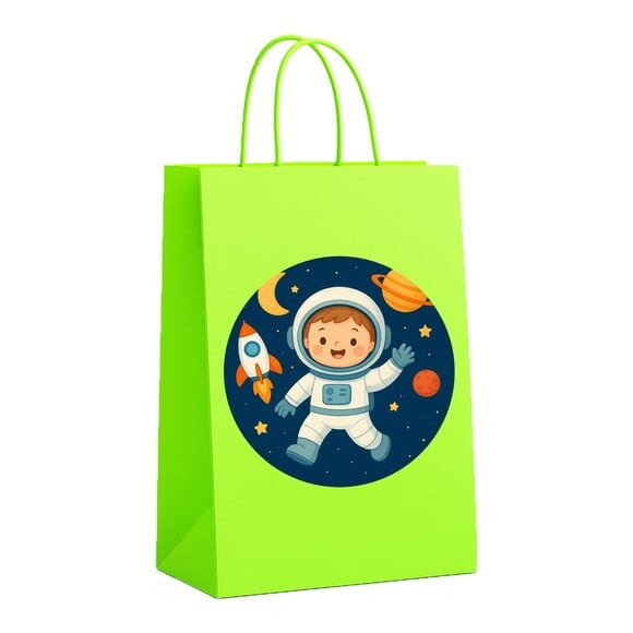 Sacola de Papel Personalizada Infantil Astronauta