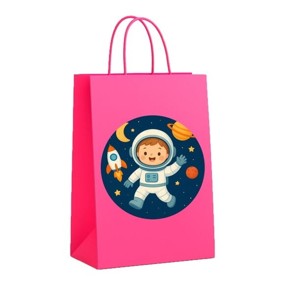 Sacola de Papel Personalizada Infantil Astronauta