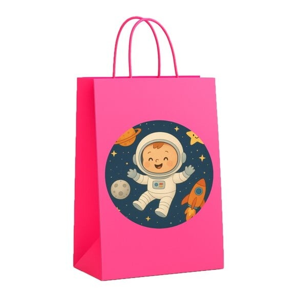Sacola de Papel Personalizada Infantil Astronauta Baby