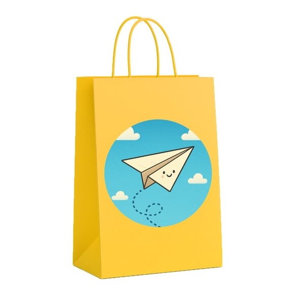 Sacola de Papel Personalizada Infantil Aviãozinho de Papel