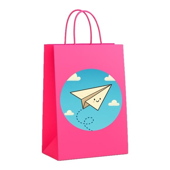 Sacola de Papel Personalizada Infantil Aviãozinho de Papel