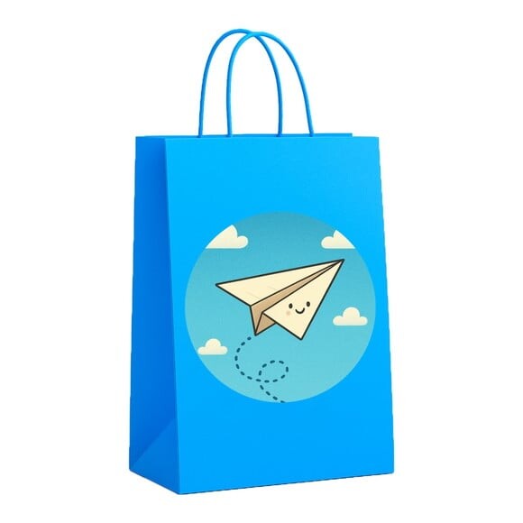 Sacola de Papel Personalizada Infantil Aviãozinho de Papel