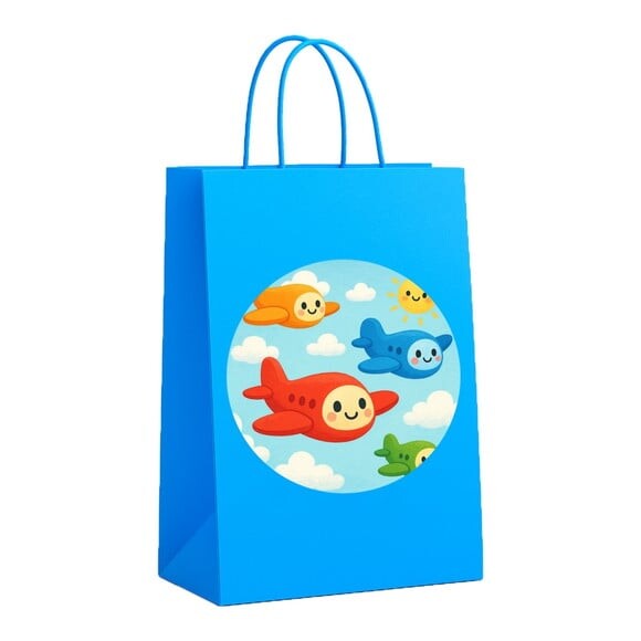 Sacola de Papel Personalizada Infantil Aviões