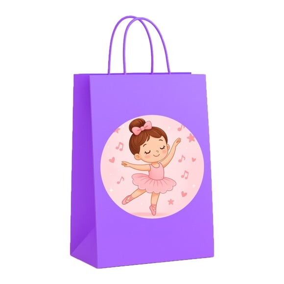 Sacola de Papel Personalizada Infantil Bailarina