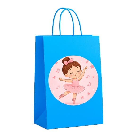 Sacola de Papel Personalizada Infantil Bailarina