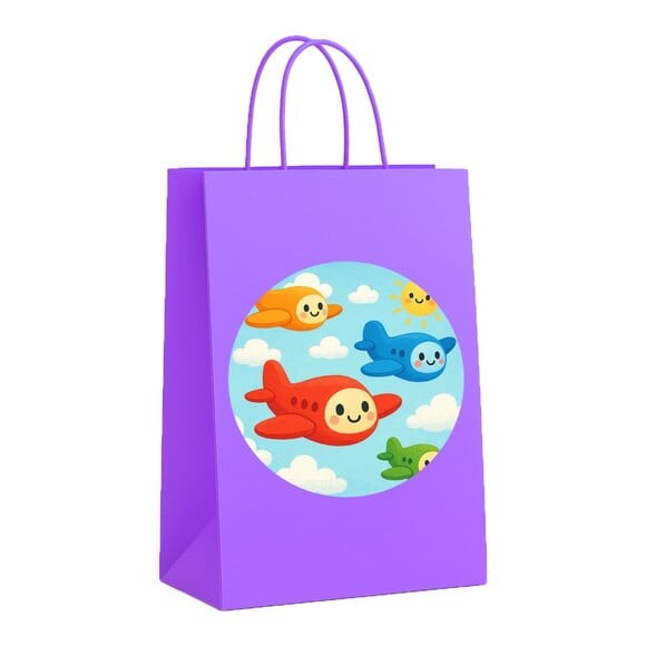 Sacola de Papel Personalizada Infantil Aviões