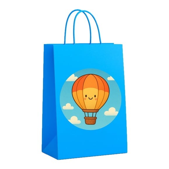 Sacola de Papel Personalizada Infantil Balão de Ar Quente