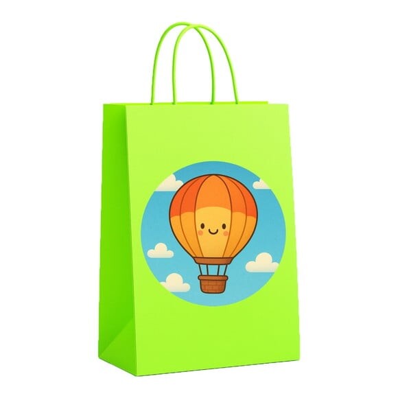 Sacola de Papel Personalizada Infantil Balão de Ar Quente