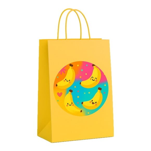 Sacola de Papel Personalizada Infantil Bananas Divertidas