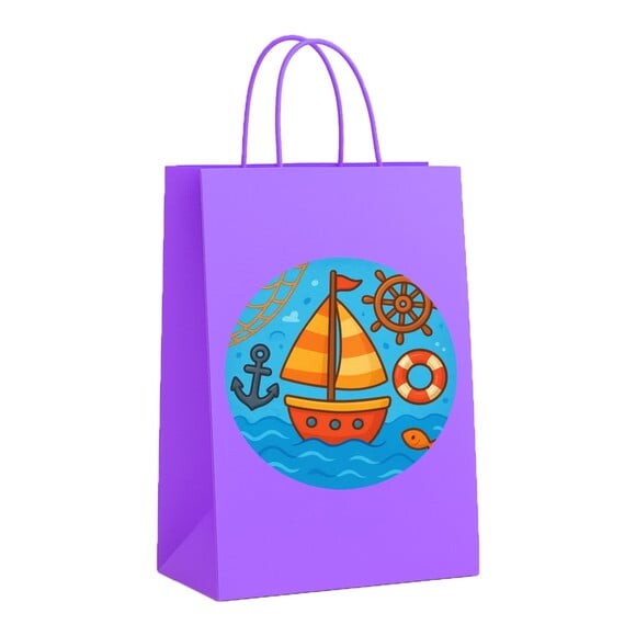 Sacola de Papel Personalizada Infantil Barquinho
