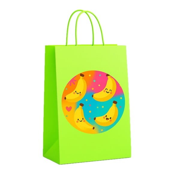 Sacola de Papel Personalizada Infantil Bananas Divertidas