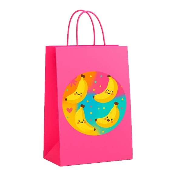 Sacola de Papel Personalizada Infantil Bananas Divertidas