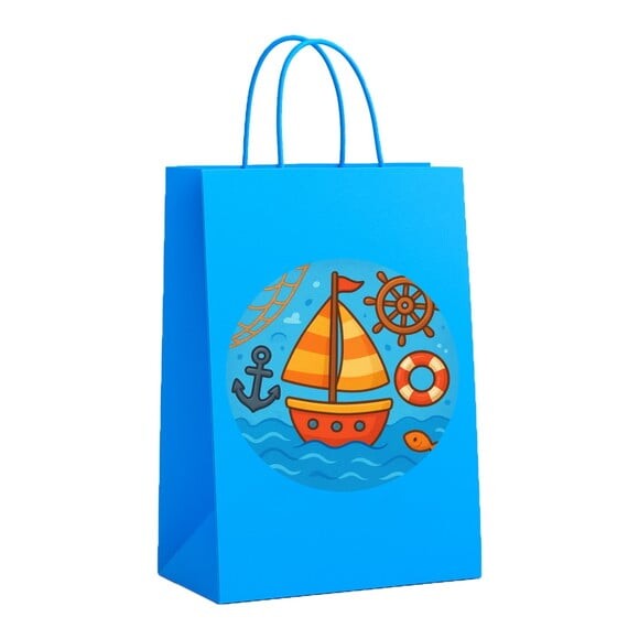 Sacola de Papel Personalizada Infantil Barquinho