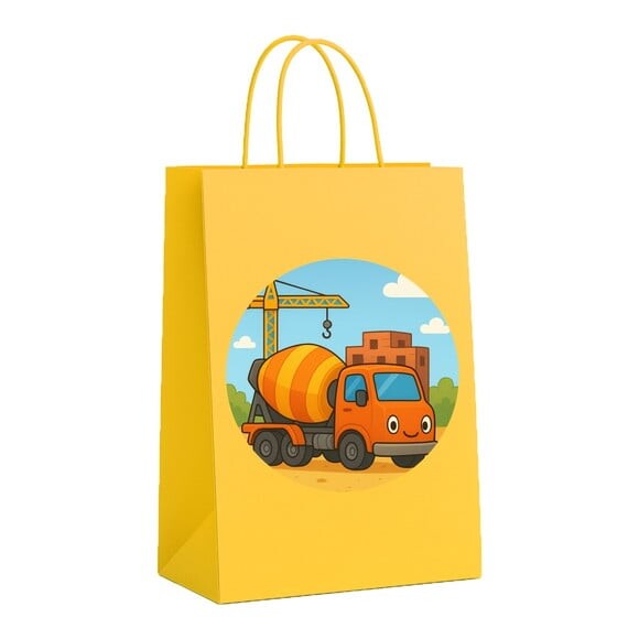 Sacola de Papel Personalizada Infantil Betoneira