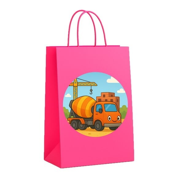 Sacola de Papel Personalizada Infantil Betoneira