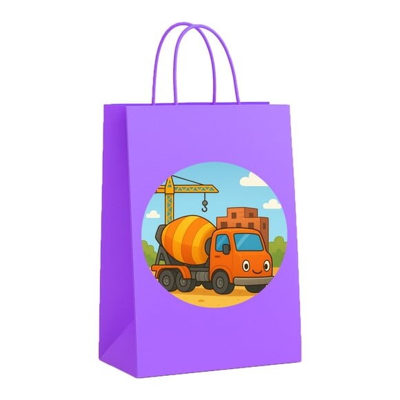 Sacola de Papel Personalizada Infantil Betoneira