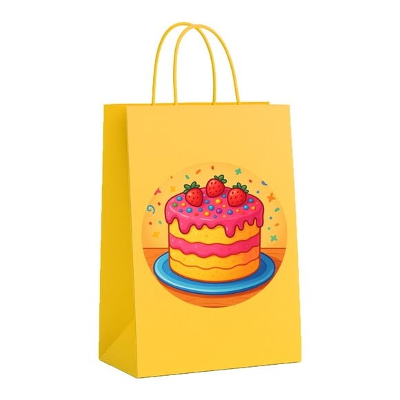 Sacola de Papel Personalizada Infantil Bolo Confeitado