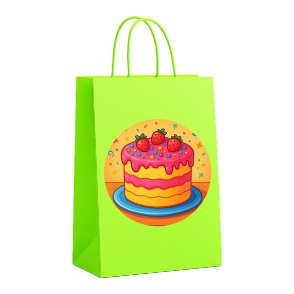 Sacola de Papel Personalizada Infantil Bolo Confeitado