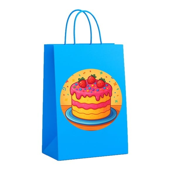 Sacola de Papel Personalizada Infantil Bolo Confeitado