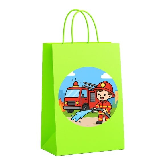 Sacola de Papel Personalizada Infantil Bombeiros