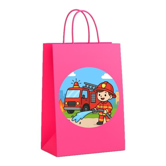 Sacola de Papel Personalizada Infantil Bombeiros