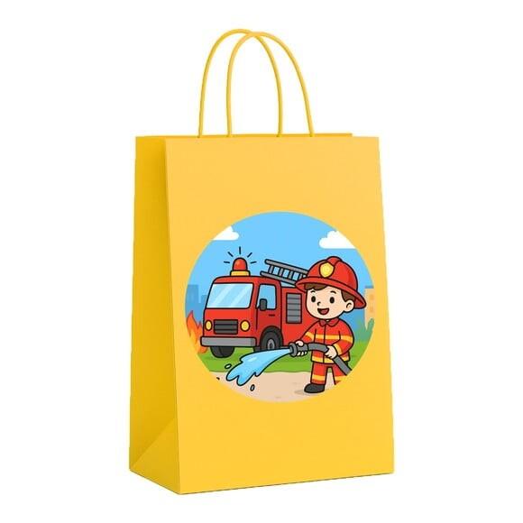Sacola de Papel Personalizada Infantil Bombeiros