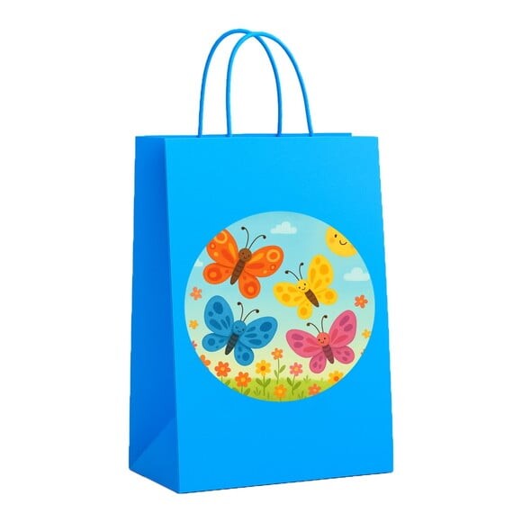 Sacola de Papel Personalizada Infantil Borboletas