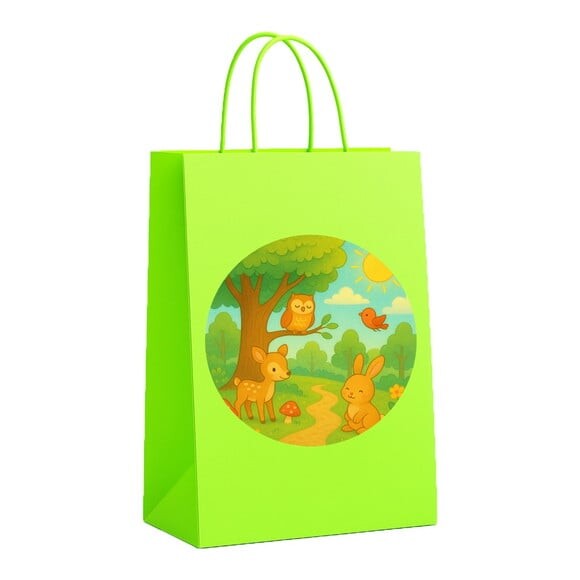 Sacola de Papel Personalizada Infantil Bosque Encantado