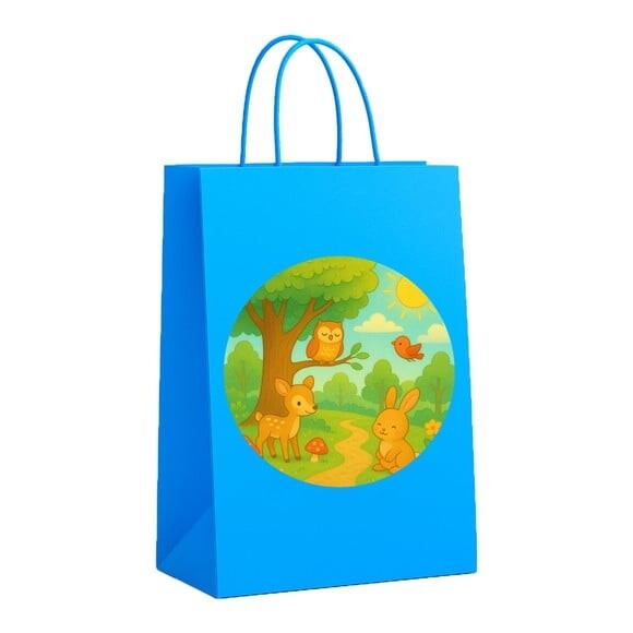 Sacola de Papel Personalizada Infantil Bosque Encantado