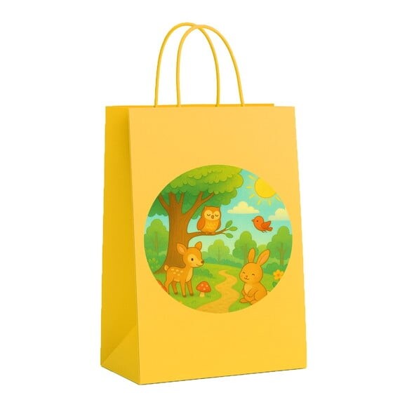 Sacola de Papel Personalizada Infantil Bosque Encantado