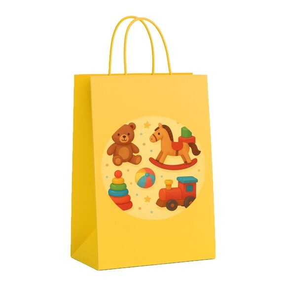 Sacola de Papel Personalizada Infantil Brinquedos Clássicos