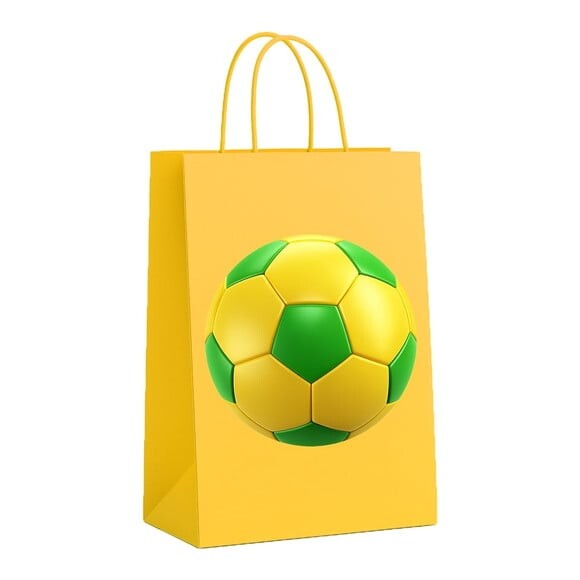 Sacola de Papel Personalizada Infantil Brasil Verde Amarelo