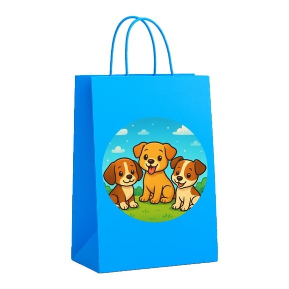 Sacola de Papel Personalizada Infantil Cachorrinhos