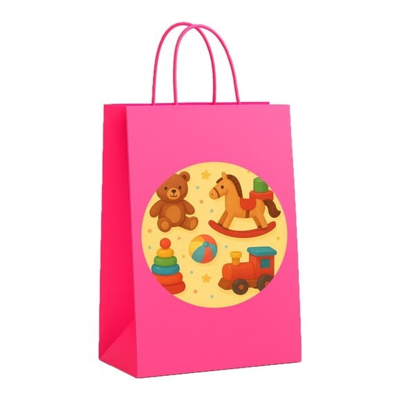 Sacola de Papel Personalizada Infantil Brinquedos Clássicos