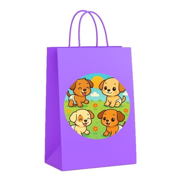 Sacola de Papel Personalizada Infantil Cachorrinhos Baby