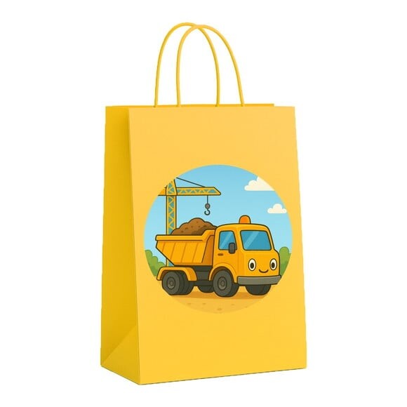 Sacola de Papel Personalizada Infantil Caminhão Caçamba
