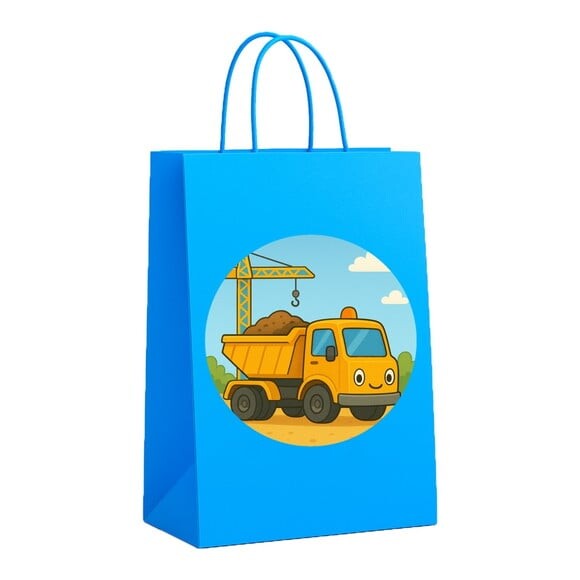 Sacola de Papel Personalizada Infantil Caminhão Caçamba