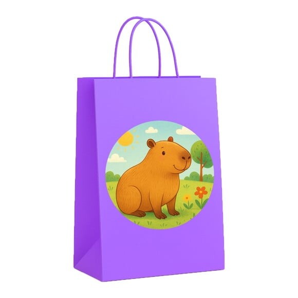 Sacola de Papel Personalizada Infantil Capivara