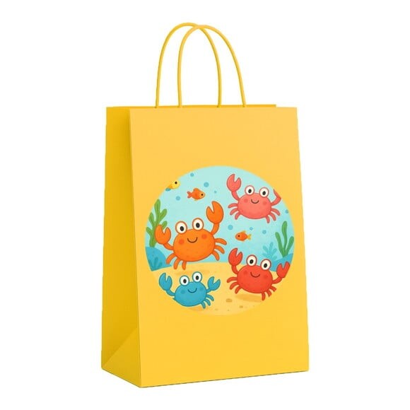 Sacola de Papel Personalizada Infantil Caranguejinhos