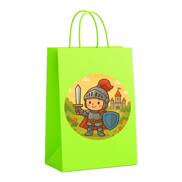 Sacola de Papel Personalizada Infantil Cavaleiro Medieval