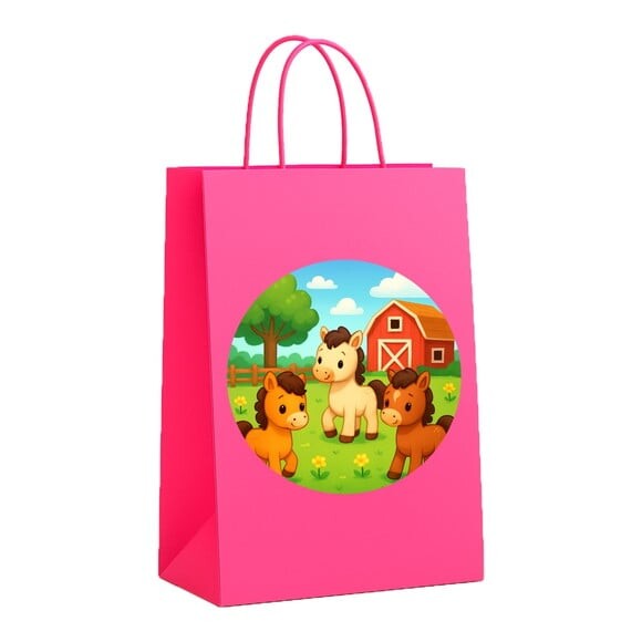 Sacola de Papel Personalizada Infantil Cavalinhos