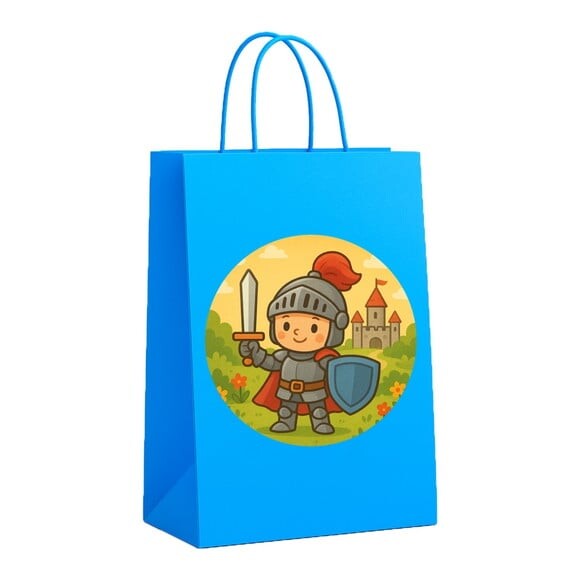 Sacola de Papel Personalizada Infantil Cavaleiro Medieval