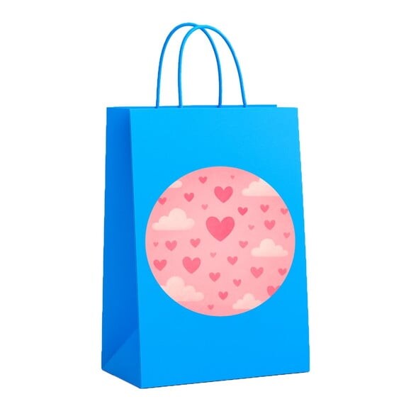 Sacola de Papel Personalizada Infantil Céu Rosa
