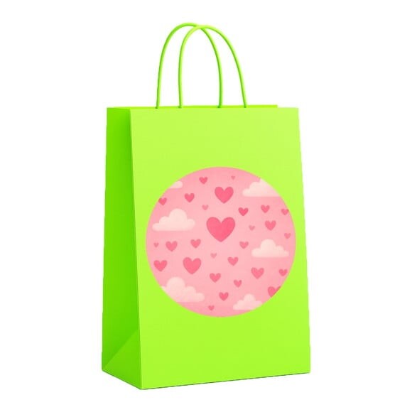 Sacola de Papel Personalizada Infantil Céu Rosa