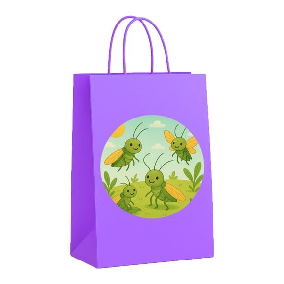 Sacola de Papel Personalizada Infantil Cigarras
