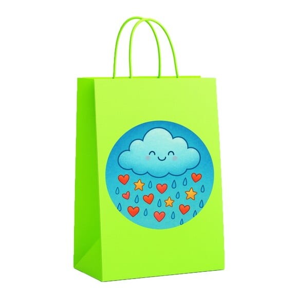 Sacola de Papel Personalizada Infantil Chuva de Bênçãos